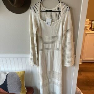 Elegant Cream Knit Dress